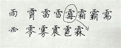 雨字部首的字|部首為雨的字